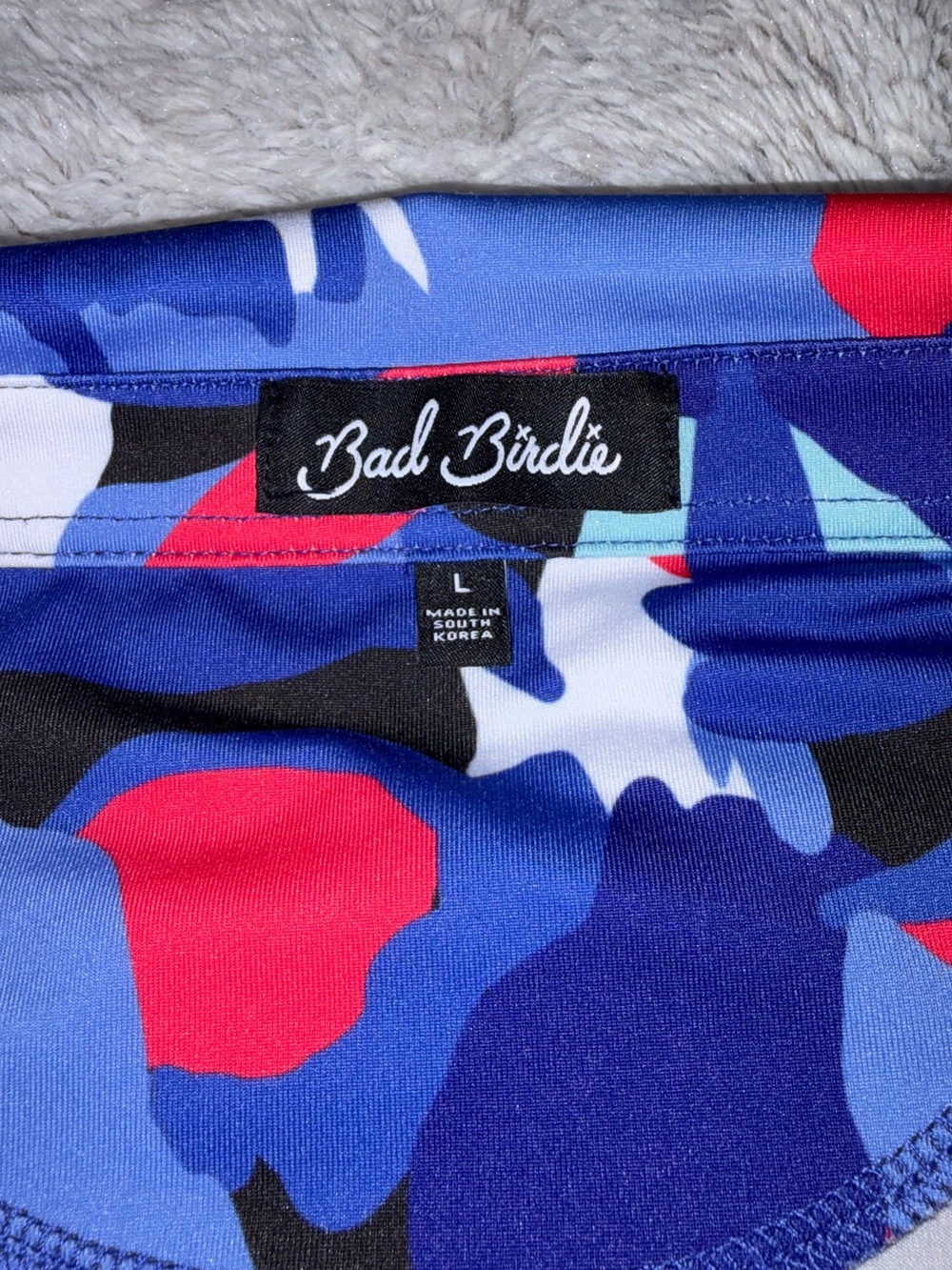 Bad Birdie Floral Racerback Golf Polo - Blue, Red & Perple - Picture 5 of 5